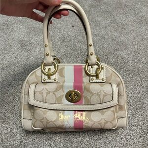 Coach Heritage Pink Stripe Handbag